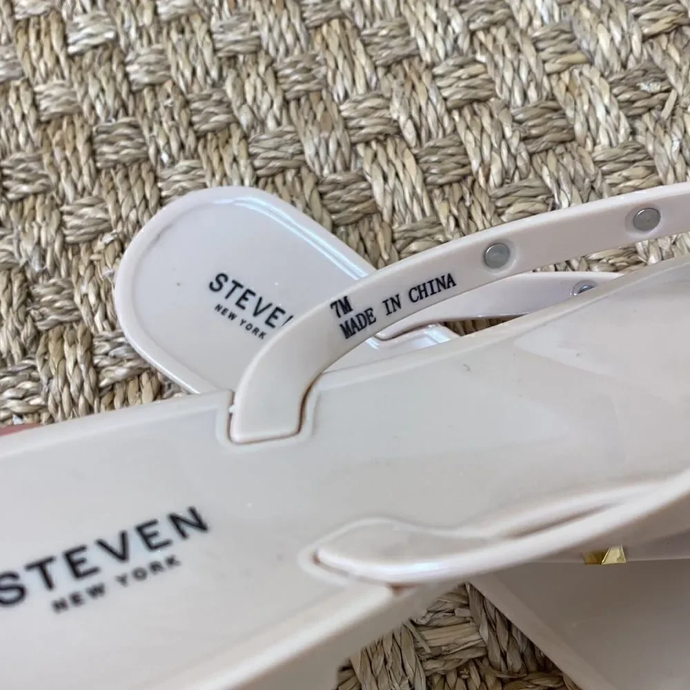 NEW Rubber Slides With Gold Hardware By Steven New York